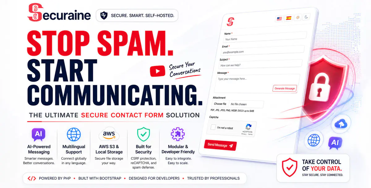 Securaine - Modern Secure Contact Form