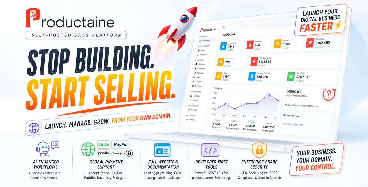 Productaine - AI Digital Product Management SaaS Platform